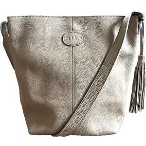 M.I.L.A. Joanie Crossbody Handbag in Beige Tan Pebbled Leather